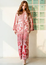 Red Floral Fusion Printed Co-ord Set / Moonlight Motifs