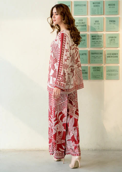 Red Floral Fusion Printed Co-ord Set / Moonlight Motifs