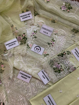 Khaadi-Inspired Chikankari Embroidered Lawn 3-Piece Suit / Moonlight Motifs SK 01