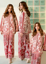Red Floral Fusion Printed Co-ord Set / Moonlight Motifs