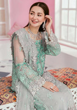 Embroidered Organza 3-Piece Suit with Handwork & Dupatta / Moonlight Motifs