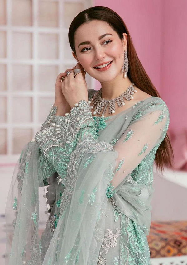 Embroidered Organza 3-Piece Suit with Handwork & Dupatta / Moonlight Motifs