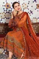 Maria B Inspired Sequence Embroidered Chiffon Suit with Lawn Trouser (3-Piece Unstitched) / Moonlight Motifs